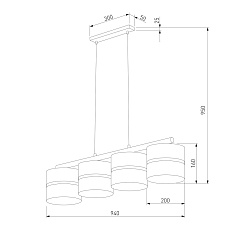 Подвесная люстра TK Lighting 6576 Linobianco 1
