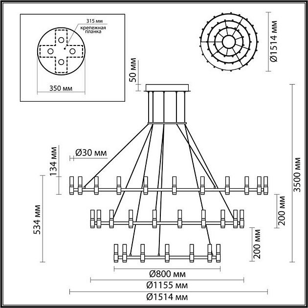Подвесная светодиодная люстра Odeon Light Candel 5009/204L Фото № 5