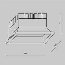 Встраиваемый светодиодный светильник Maytoni Technical Okno DL056-24W3K-W 1