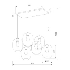 Подвесная люстра TK Lighting 5974 Elio 1
