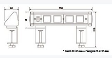 Блок розеточный настольный 4 модуля Ecoplast LUK 70314 1