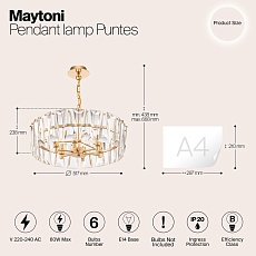 Подвесная люстра Maytoni Puntes MOD043PL-06G 1