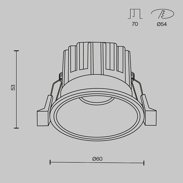 Встраиваемый светодиодный светильник Maytoni Round DL058-7W4K-BS Фото № 5