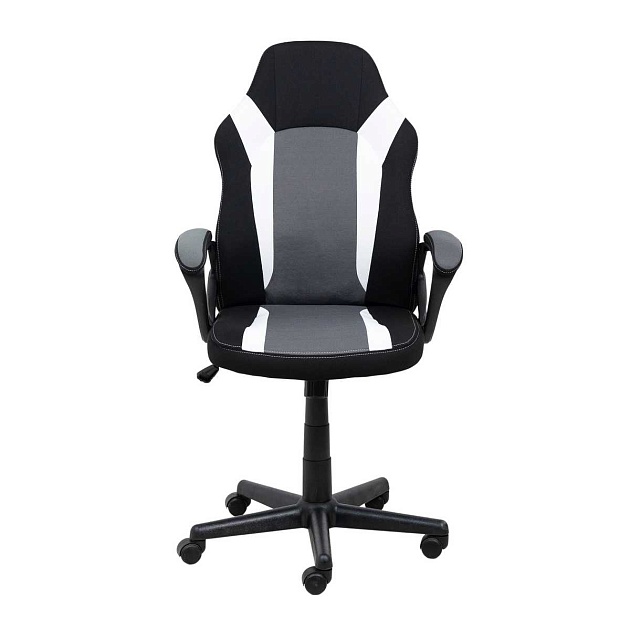 Игровое кресло AksHome Flaviy черный/серый/белый, ткань 86381 Фото № 10