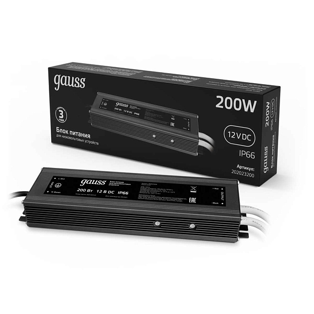 Блок питания Gauss 12V 200W IP66 20A 202023200 изображение 5 Блок питания Gauss 12V 200W IP66 20A 202023200 Фото № 5