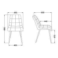 Кухонный стул AksHome Fred светло-серый, ткань 72360 1