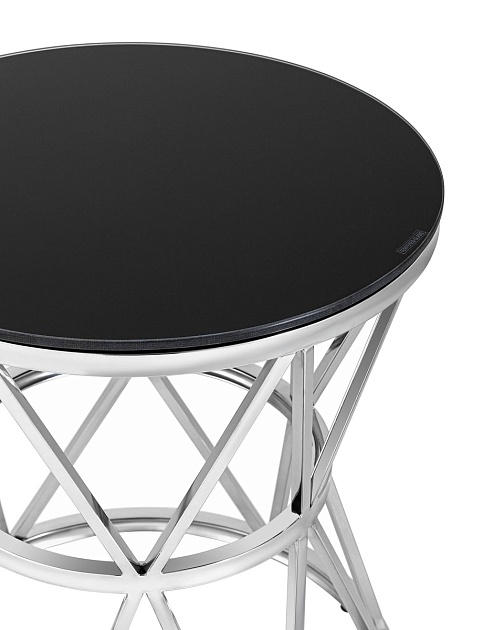 Журнальный стол Stool Group Вива D50 черное стекло/сталь серебро УТ000004639 Фото № 4