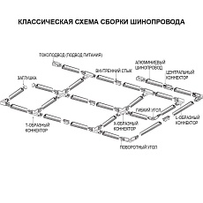 Коннектор L-образный правый Ideal Lux Link Trim L-Connector Right Bk On-Off 188102 1