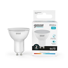Лампа светодиодная Gauss GU10 11W 4100K матовая 13621 3