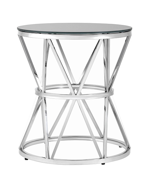 Журнальный стол Stool Group Вива D50 черное стекло/сталь серебро УТ000004639 Фото № 5