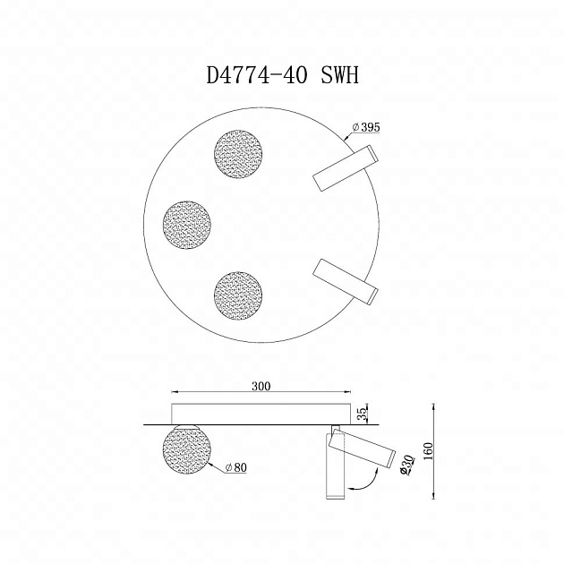Потолочная светодиодная люстра iLedex Telescope D4774-40 SWH Фото № 2