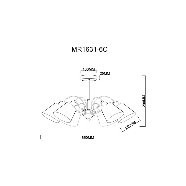 Потолочная люстра MyFar Amber MR1631-6C изображение 2 Потолочная люстра MyFar Amber MR1631-6C Фото № 2