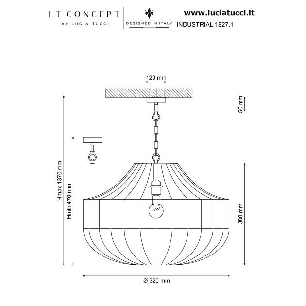Подвесной светильник Lucia Tucci Industrial 1827.1 изображение 2 Подвесной светильник Lucia Tucci Industrial 1827.1 Фото № 2