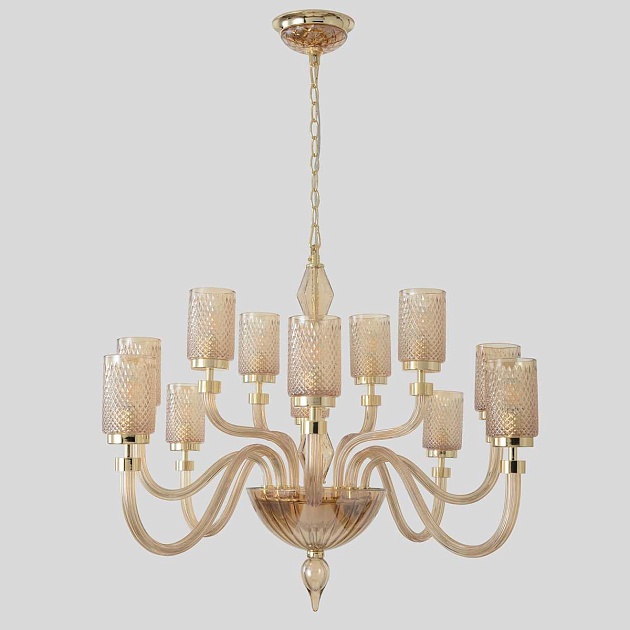Подвесная люстра Crystal Lux SILVESTRO SP12 AMBER Фото № 3