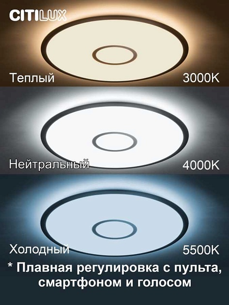 Потолочный светодиодный светильник Citilux Старлайт Смарт CL703A81G Фото № 25