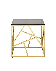 Журнальный стол Stool Group Арт Деко 55*55 черное стекло/сталь золото УТ000001968 3