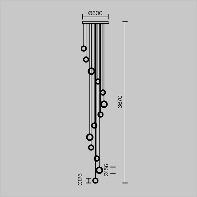 Подвесная светодиодная люстра Maytoni Pharao MOD361PL-L58BS3K Фото № 3