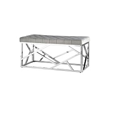 Банкетка Stool Group АРТ ДЕКО вельвет серый сталь серебро BENCH-016-GR