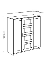 Тумба Шведский Стандарт Сириус 156х47 с 4 ящиками 2.02.03.350.3 3