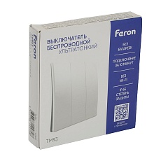 Выключатель трехклавишный беспроводной Feron Smart белый TM93 51022 2