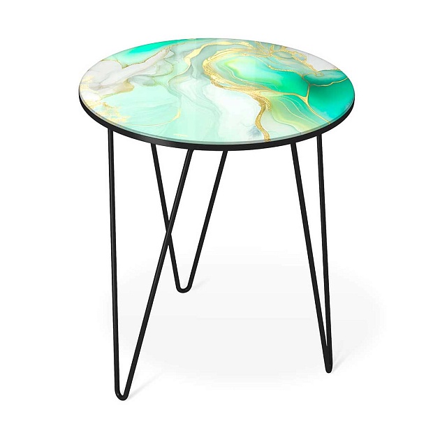 Журнальный стол Sheffilton SHT-CT27 лазурно голубой/черный муар 4007482107 Фото № 1