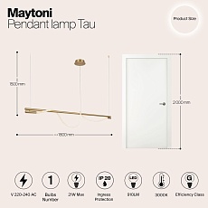 Подвесной светильник Maytoni Tau MOD166PL-L20G3K 1