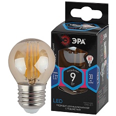 Лампа светодиодная филаментная ЭРА E27 9W 4000K золотая F-LED P45-9w-840-E27 gold Б0047031 2