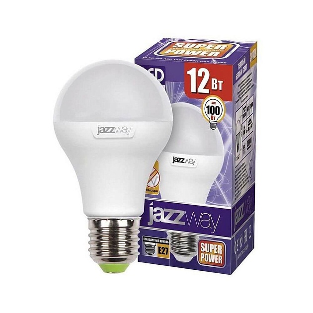 Лампа светодиодная Jazzway E27 12W 3000K матовая 1033703 изображение 1 Лампа светодиодная Jazzway E27 12W 3000K матовая 1033703 Фото № 1