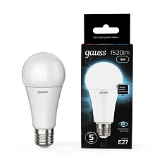 Лампа светодиодная Gauss E27 16W 4100K матовая 102502216 4