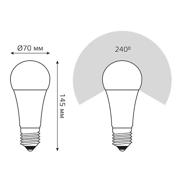 Лампа светодиодная Gauss E27 30W 4100K матовая 73229 Фото № 5