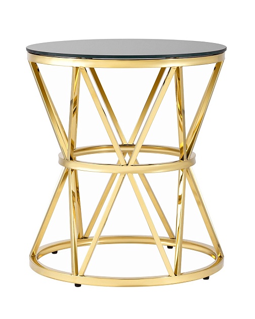 Журнальный стол Stool Group Вива D50 черное стекло/сталь золото УТ000004640 Фото № 5