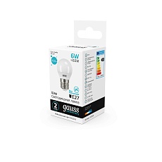 Лампа светодиодная Gauss E27 6W 4100K матовая 53226 3