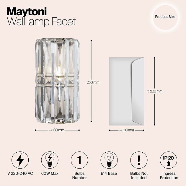 Настенный светильник Maytoni Aster MOD094WL-01CH Фото № 2
