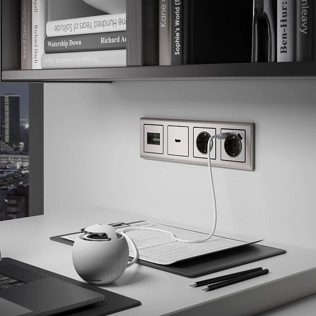 Розетка с заземлением Werkel глянцевый никель W1171002 4690389157950 Фото № 4