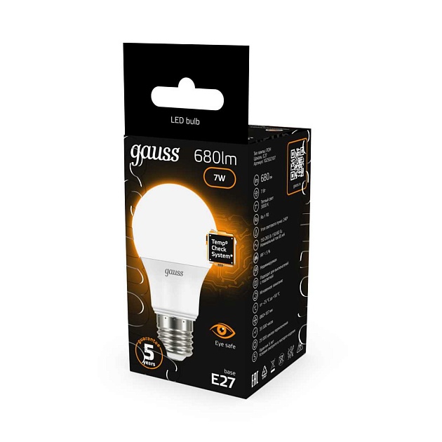 Лампа светодиодная Gauss E27 7W 3000K матовая 102502107 Фото № 4