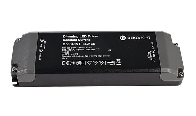 Драйвер Deko-Light D50040NT40-80V 40W IP20 0,5A 862136 изображение 1 Драйвер Deko-Light D50040NT40-80V 40W IP20 0,5A 862136 Фото № 1