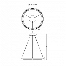 Подвесной светодиодный светильник iLedex Meridian C4716-60 GD 1
