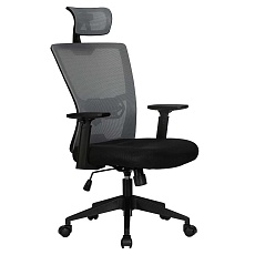 Офисное кресло для персонала DOBRIN NIXON (чёрный, серая сетка) 121B-LMR NIXON 4