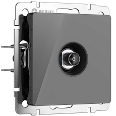 ТВ-розетка Werkel оконечная графит акрил W1183044 4690389197550
