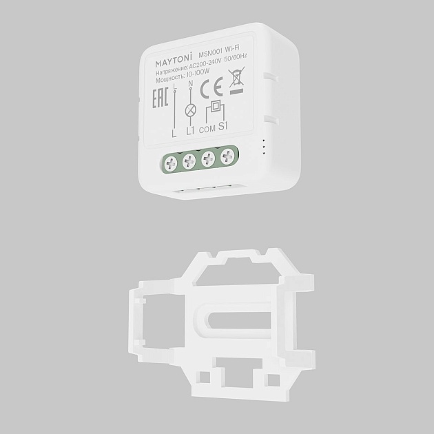 Wi-Fi выключатель одноканальный (без нуля) Maytoni Technical Smart home MSN001 Фото № 3