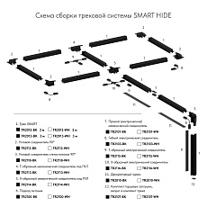Шинопровод встраиваемый однофазный Denkirs Smart Hide TR2013-BK 1