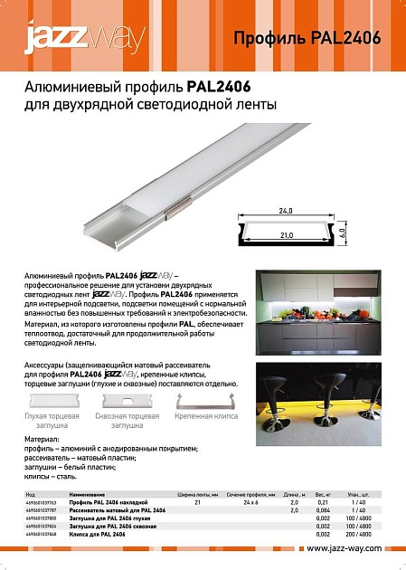 Рассеиватель Jazzway PAL 2406 1037787 Фото № 2