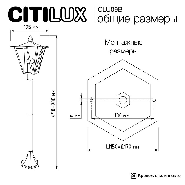 Садово-парковый светильник Citilux Forts CLU09B Фото № 2