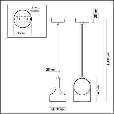 Подвесной светодиодный светильник Odeon Light L-Vision Pietra 7010/1C 1