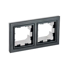 Рамка 2-постовая IEK Brite черная BR-M22-44-K02