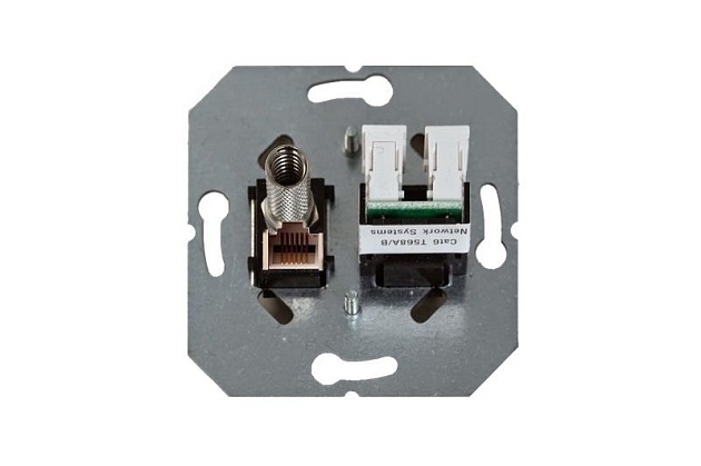 Розетка RJ45/TV Liregus Epsilon серебро 28-183 Фото № 2