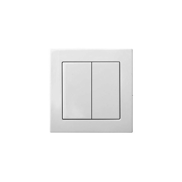 Выключатель двухклавишный Liregus Epsilon белый 28-0072 Фото № 1
