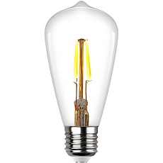 Лампа светодиодная филаментная REV VINTAGE ST64 E27 7W 2700K DECO Premium груша 32436 2 1