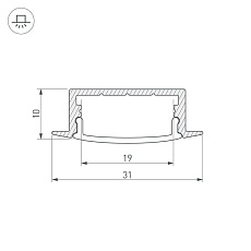 Профиль Arlight ARH-WIDE-F-H10-2000 ANOD 016186 1