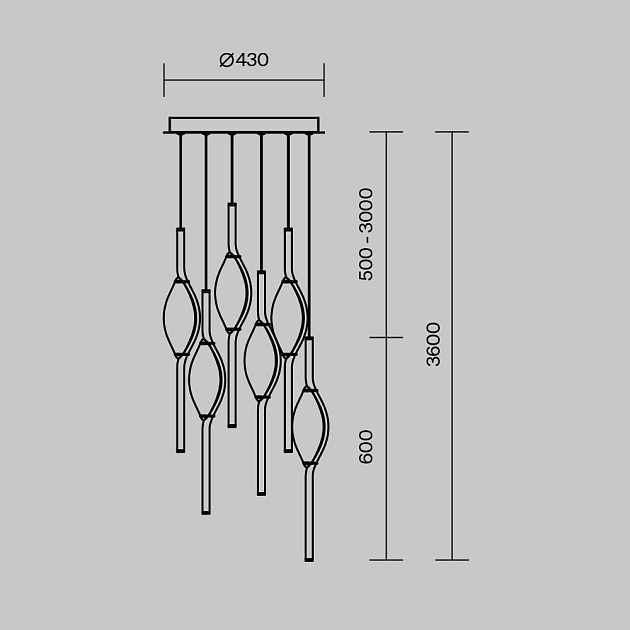 Подвесная светодиодная люстра Maytoni Foresight MOD347PL-L48BS3K Фото № 9